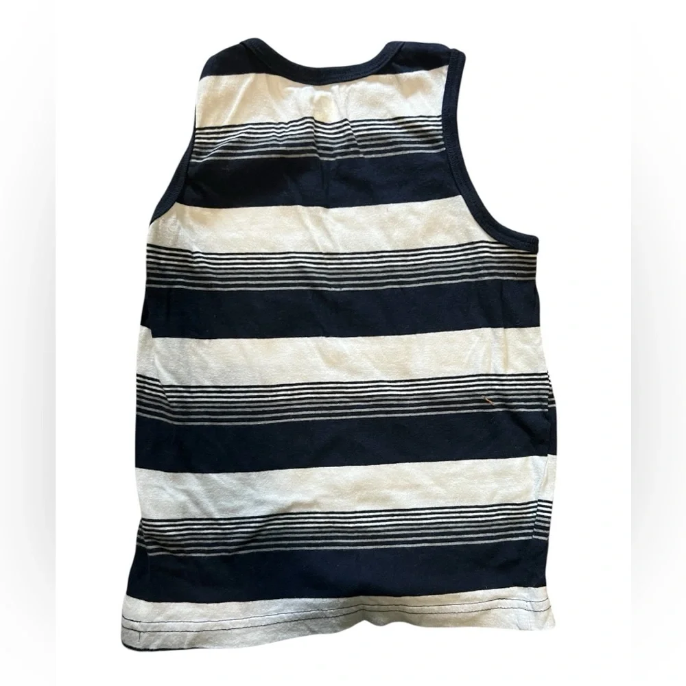Children’s Place Toddler Boy Navy Blue and White Tank Top | 3T
